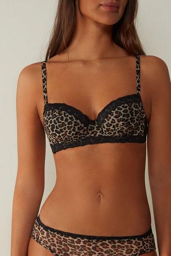 Intimssimi Animal Vibes Sofia Balconette Bra Black | ILJKU51206