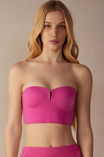 Intimssimi Bustier Bra Top in Ultralight Microfiber Pink | QILWA39288