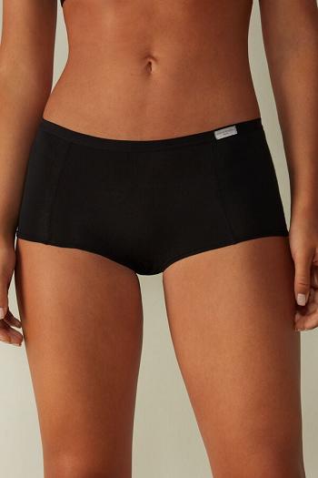 Intimssimi Cotton Boyshorts Black | MILHR89271