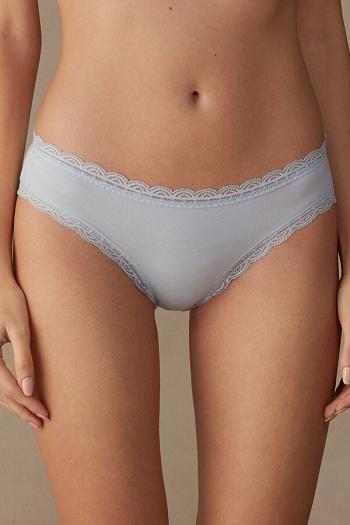 Intimssimi Cotton and Lace Panties Blue | ILZDE59870