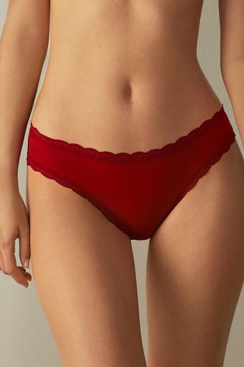 Intimssimi Cotton and Lace Panties Red | FILHY31905