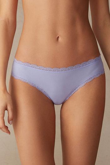 Intimssimi Cotton and Lace Panties Violet | ILZPD94660