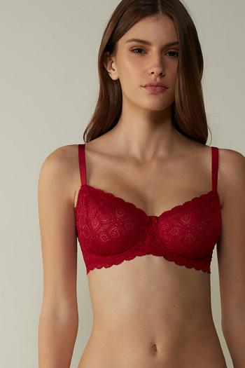 Intimssimi Daniela Balconette Bra in Lace Red | TILPQ99828