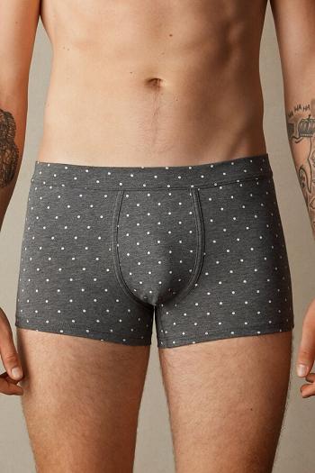 Intimssimi Dotted Boxers in Stretch Supima® Cotton Grey | BILSD35688