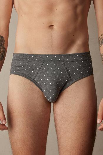 Intimssimi Dotted Briefs in Stretch Supima® Cotton Grey | ILJBT63210