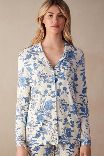 Intimssimi Feeling Beautiful Button Up Shirt in Modal Print | SILVO62005