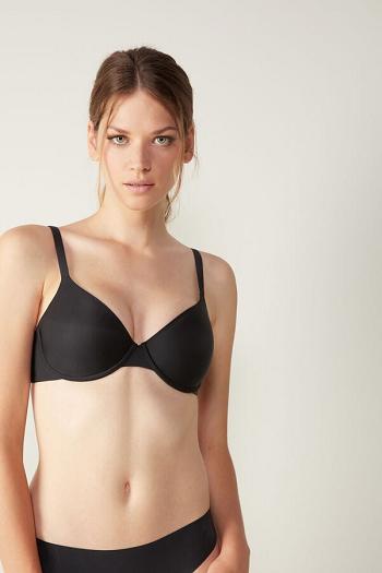 Intimssimi Francesca Ultralight Microfiber Balconette Bra Black | ILDYB36664