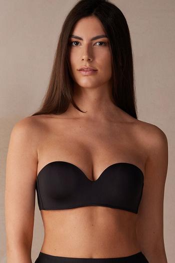 Intimssimi Gioia Bandeau Bra in Ultralight Microfiber Black | ZILMJ61973