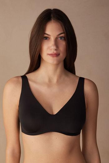 Intimssimi Greta Balconette Bra in Ultralight Microfiber Black | QILWA27656