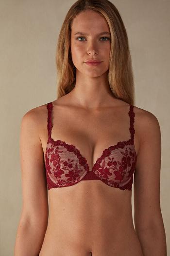 Intimssimi In Full Bloom Elettra Super Push-up Bra Red | ILNZX63849