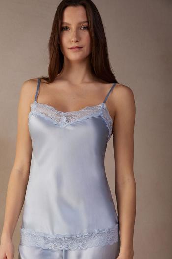 Intimssimi Lace and Silk Top Blue | AILWC96602