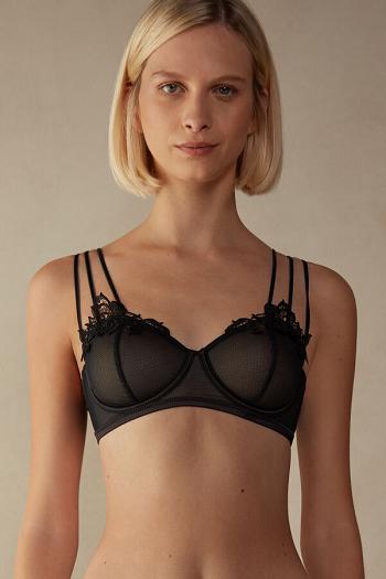 Intimssimi Layers of Lust Balconette Bra Black | FILHY73055