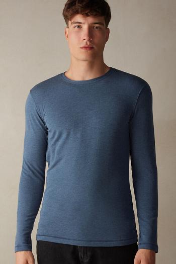 Intimssimi Long-Sleeve Modal-Cashmere Top Blue | ILJVR58636