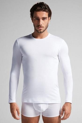 Intimssimi Long-Sleeve Stretch Supima Cotton Top White | UILTG58500