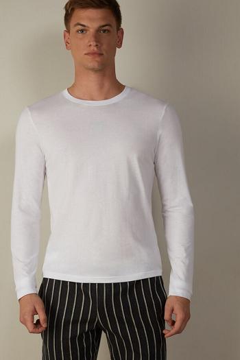 Intimssimi Long-Sleeve Supima® Cotton Top White | DILKV76674