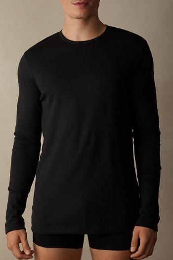 Intimssimi Long Sleeve Top in Warm Cotton Black | DILVO38502