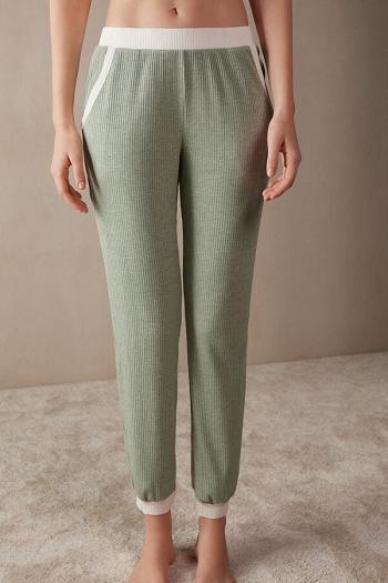 Intimssimi Lost in Fields Full Length Pants in Modal Green | TILWZ17114