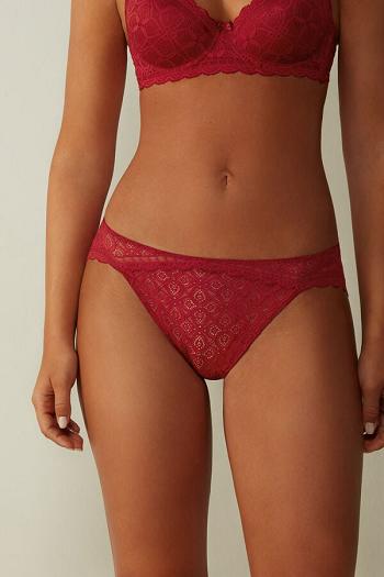 Intimssimi Low Rise Lace Panties Red | LILTR63233