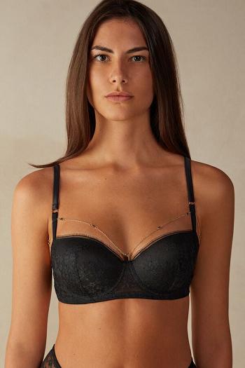 Intimssimi Luxury Treats Sofia Balconette Bra Black | QILUV28077