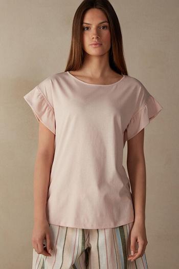 Intimssimi Marine Holidays Short Sleeve Top in Supima® Ultrafresh Cotton Pink | FILUI69544