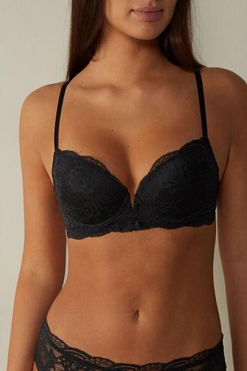 Intimssimi Mia Lace Super Push-Up Bra Black | ILNEJ71928