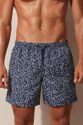 Intimssimi Micro Flower Print Swim Trunks Blue | UILND57287