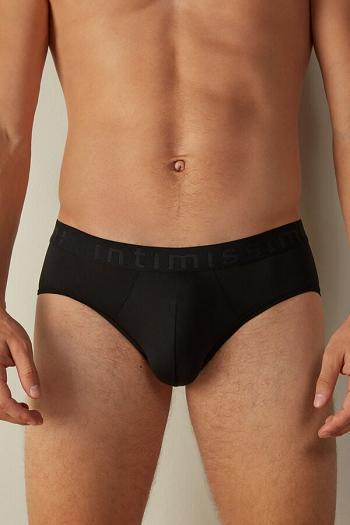 Intimssimi Microfiber Briefs with Logo Detail Black | EILVG24502