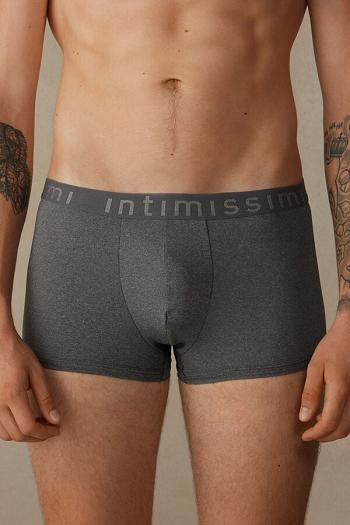 Intimssimi Microfiber Logo Boxer Shorts Dark Grey | ILQCS17844