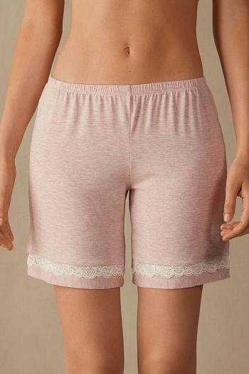 Intimssimi Modal Shorts with Lace Details Pale Pink | ILJBT50831