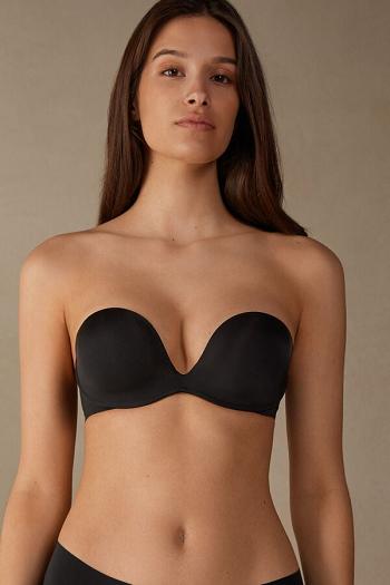 Intimssimi Monica Bandeau Bra in Ultralight Microfiber Black | TILWZ67733