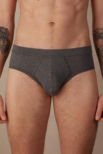 Intimssimi Natural Fresh Supima® Cotton Briefs Dark Grey | ILQCS48424