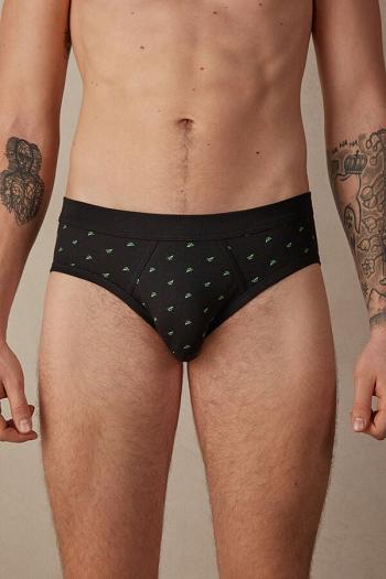 Intimssimi Paper Plane Briefs in Stretch Supima® Cotton Black | UILND58879