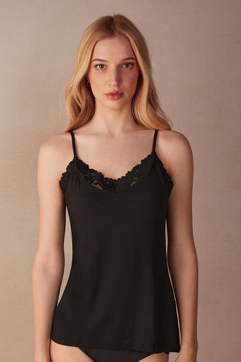 Intimssimi Pretty Flowers Modal Top Black | ILCIF68143