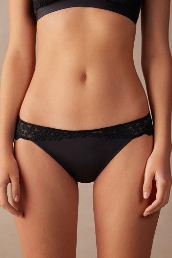 Intimssimi Pretty Flowers Panties Black | ILXMI16691