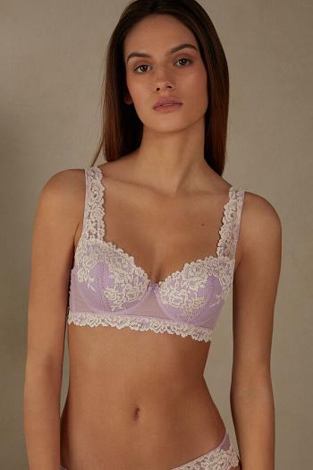 Intimssimi Pretty Flowers Sofia Balconette Bra Violet | PILER74948