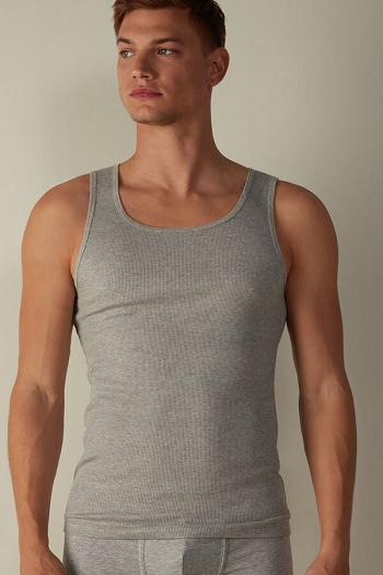 Intimssimi Ribbed Supima Cotton Tank Top Grey | SILNY85997