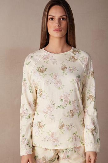 Intimssimi Scent of Roses Long Sleeve Cotton T-shirt Print | ILQAV71716