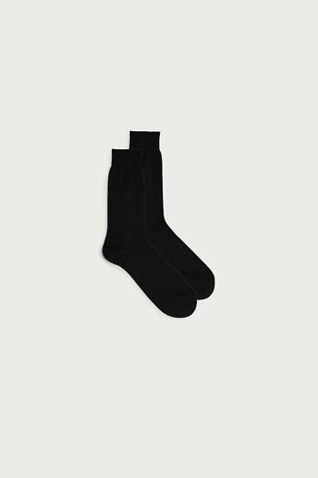 Intimssimi Short Chashmere-Silk-Cotton Socks Black | DILKV12164