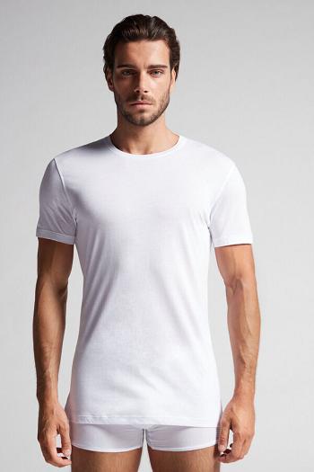 Intimssimi Short-Sleeve Crew-Neck T-Shirt in Extra-Fine Supima® Cotton White | EILVG19796