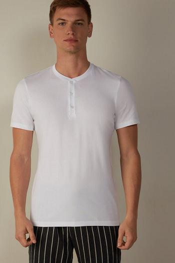 Intimssimi Short-Sleeved Supima® Cotton Shirt White | GILEC17800