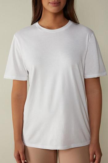 Intimssimi Short-Sleeved Supima® Cotton Top White | UILTG87753