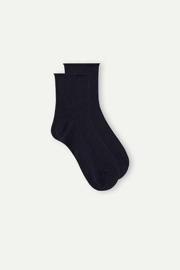 Intimssimi Short Socks in Stretch Supima® Cotton Blue | QILWA28769