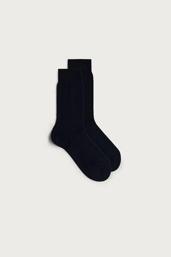 Intimssimi Short Warm Cotton Socks Blue | GILUC63325