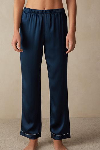 Intimssimi Silk Satin Pajama Pants Blue | XILBH58750