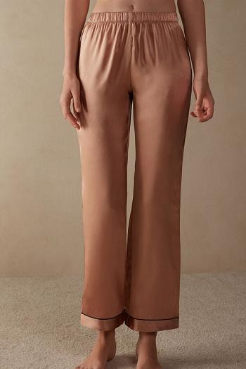 Intimssimi Silk Satin Pajama Pants Natural | YILVQ17889