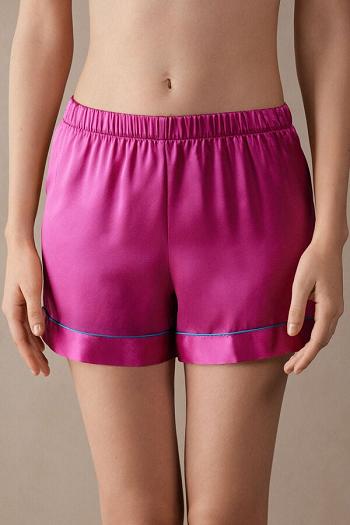 Intimssimi Silk Shorts with Contrast Trim Pink | GILEC71217