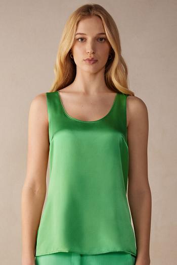 Intimssimi Silk and Modal Tank Top Green | ILCIF29097