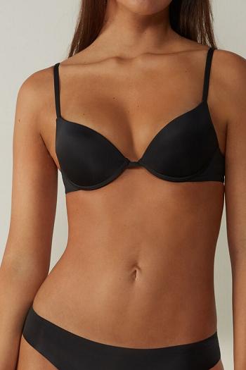 Intimssimi Simona Microfiber Super Push-Up Bra Black | GILUC75104