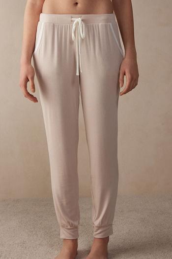 Intimssimi Simple Elegance Full Length Jogger Pants in Modal Pale Pink | XILBH14693