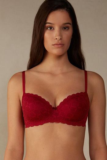 Intimssimi Sofia Balconette Bra in Lace Red | QILUV46085